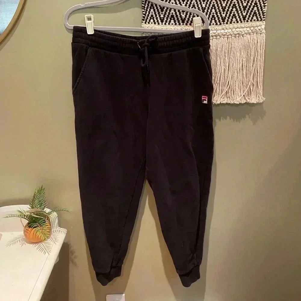 FILA WOMENS BLACK JOGGERS L